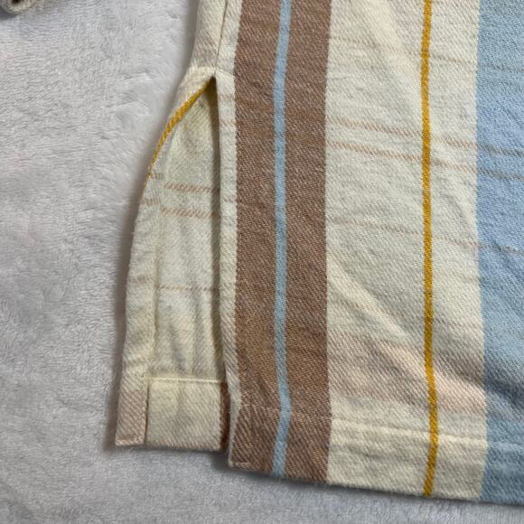 Vintage Blair 100% Cotton Flannel Plaid Button Up Shirt Size Large Coastal Boho - Picture 5 of 8